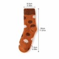 thumbnail image 3 of Thanksgiving Coral Fleece Crew Socks Mid Calf Plush Cozy Socks With Heart And Mushroom Pattern Soft Fuzzy House Socks (E), 3 of 5