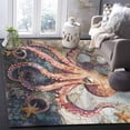 thumbnail image 5 of Area Rugs 5x8 Ft Octopus Map Starfish Watercolor Retro Non-Slip Washable Rug Indoor Rug Floor Mats Non Shedding Carpet for Living Room Bedroom Dining Room Home Decor, 5 of 8