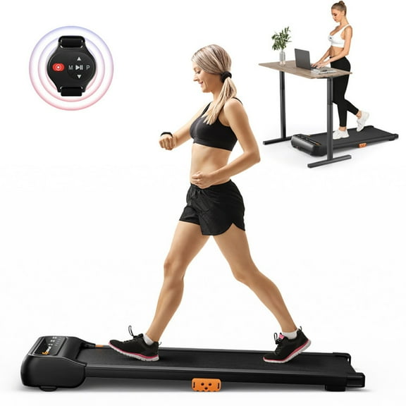 Spaco Under Desk Walking Pad Treadmill for Home/Office with Watch-Like Remote Control, Under Desk Electric Treadmill Motorized Exercise Machine