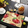 thumbnail image 2 of Placemats Set of 6 Red Apples Place Mat for Dining Table Washable Cotton Linen Table Mats, 2 of 6