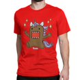 thumbnail image 1 of Camisetas para hombre y mujer, camisetas de algodón puro con diseño de unicornio Domo, camisetas de animación marrón con dibujos animados de Domo Kun, camisetas de cuello redondo estampadas., 1 of 7