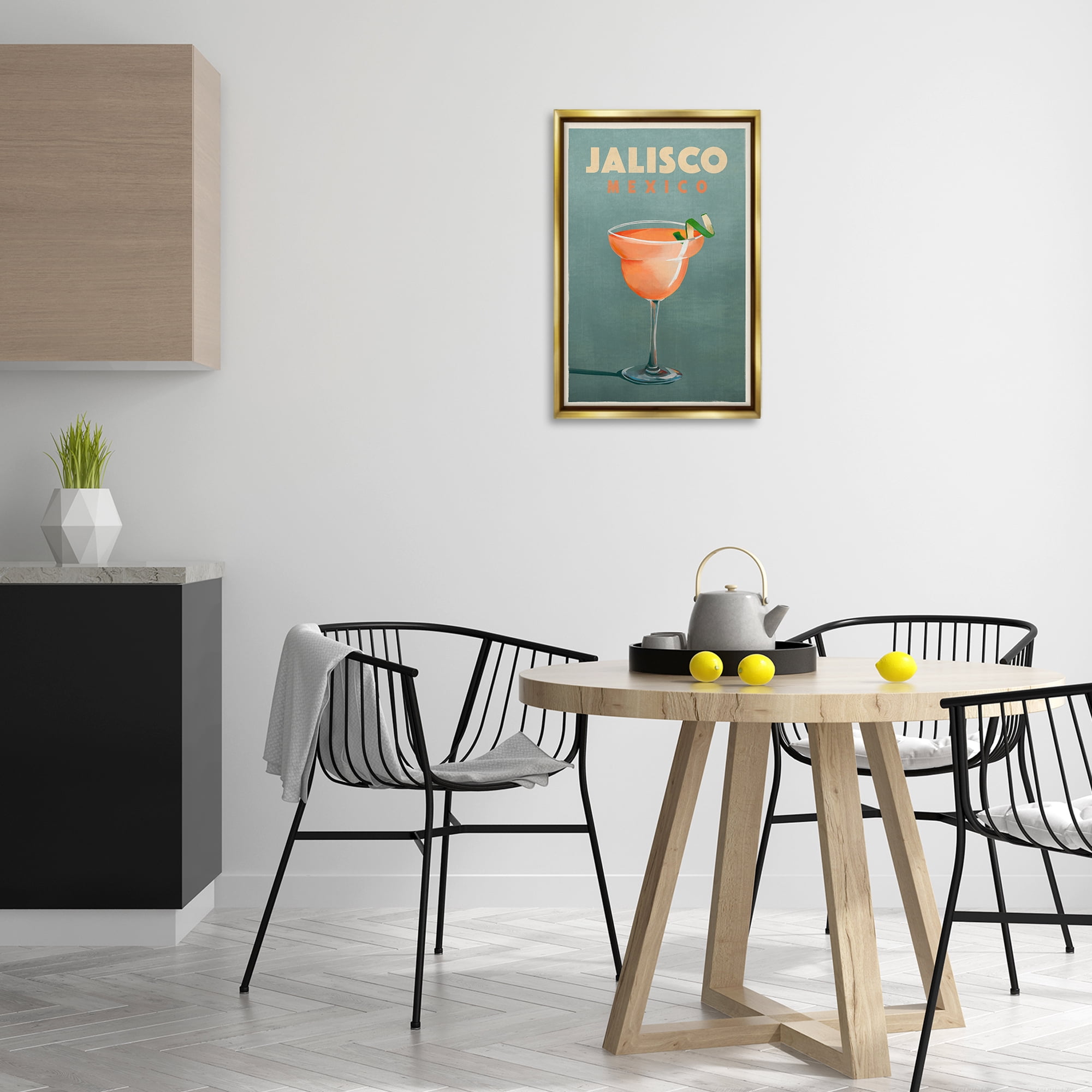 Stupell Industries Jalisco Mexico Cocktail Food & Beverage Painting Gold Floater Framed Canvas Art Print Wall Art, 17 x 25
