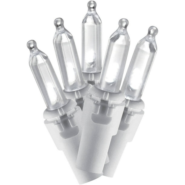 Holiday Time Christmas Lights 100ct Cool White LED Smooth M5 Lights