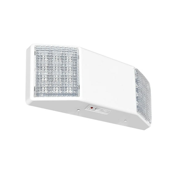 1 Pack LED Emergency Lights with Battery Backup, Two Square Heads Commercial Emergency Lights, UL Listed For Damp Location,AC 120/277V, Hardwired Emergency Lights For Business