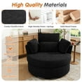 thumbnail image 3 of FFH 42" Oversized Swivel Accent Chair with Storage Ottoman, Comfy Chenille Armchair for Living Room, 360-Degree Swivel Barrel Chair, Metal Base, Black, 3 of 13