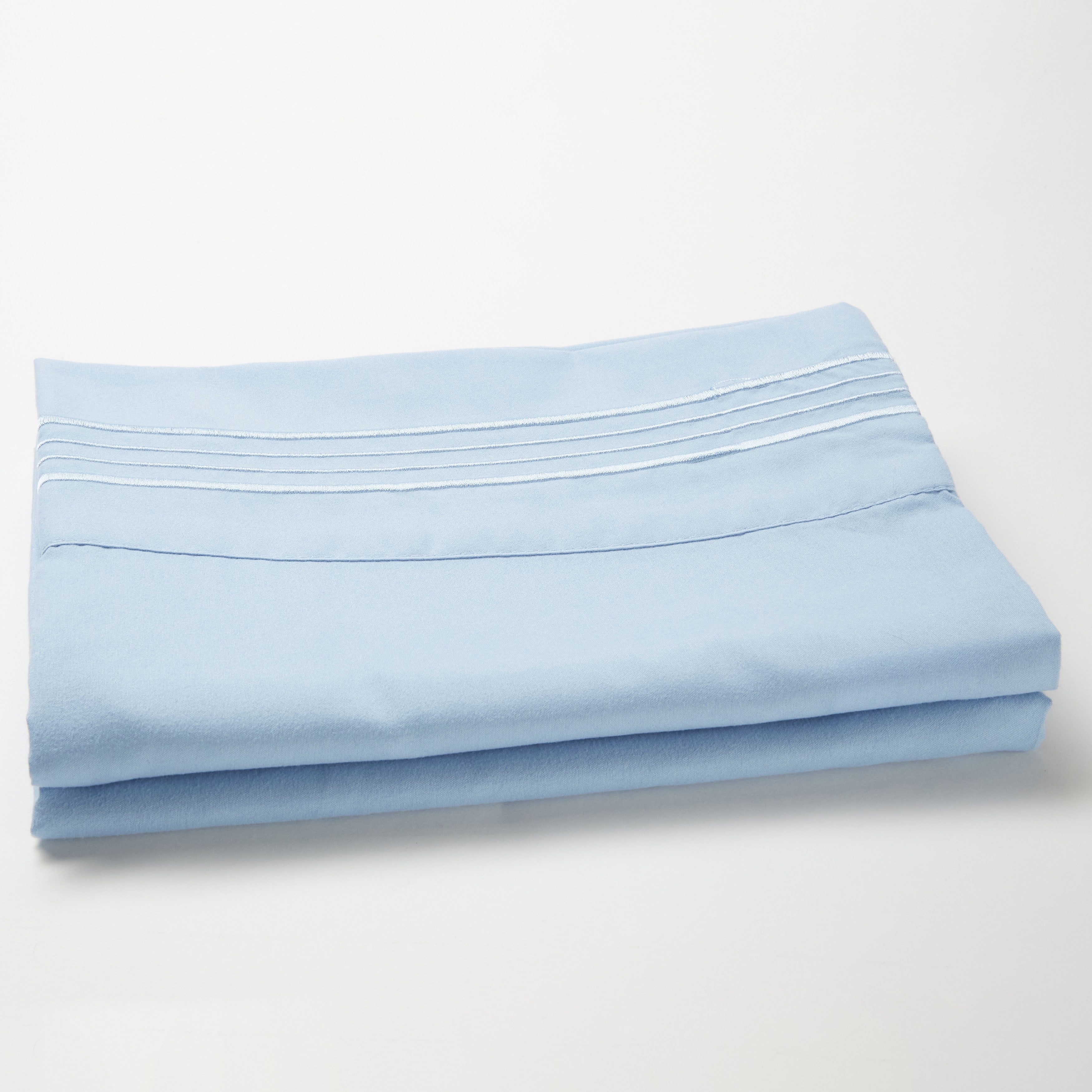 Linum Home Textiles 1800 TC Brushed Microfiber Standard Pillowcase (2PC Set) with 4 Line Embroidery