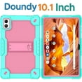 thumbnail image 2 of SOATUTO for Doundy/Azeyou 2025 10.1 Inch HD Tablet Case,Shockproof Kids Hybrid Protective Cover Built in Kickstand Shoulder Strap for Doundy Android 14 10.1 Inch HD Tablet (Green/Pink), 2 of 7