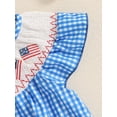 thumbnail image 6 of Okbabeha Newborn Baby Girls 4th of July Outfits Fourth of July Bubble Romper Fly Sleeve USA Flag Embroidery Bodysuits Summer Independence Day Clothes, 6 of 7