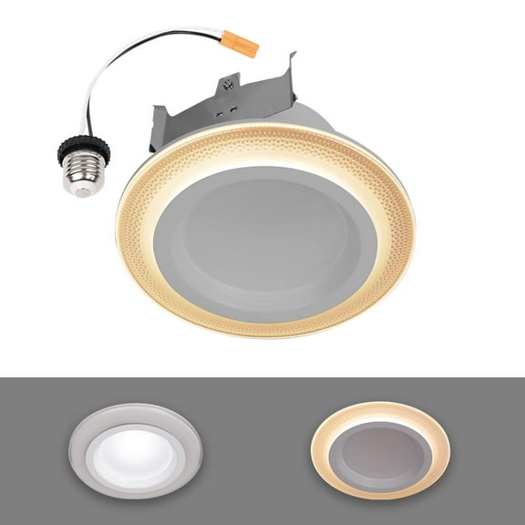 Halo Warm White 4 inch LED Recessed Downlight with Nightlight Trim
