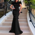 thumbnail image 2 of AURA Women's Off Shoulder Mermaid Maxi Dress Solid Color Pleated High Waist S-XXXL, 2 of 7