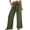 L-090 Army Lime Green, variant on Womens Loose Fit Pants for Ladies Faux Gauze Linen Casual High Leg Flare Bell Bottom Tie Knot Plain Long Bootcut Leg Fall Summer 2026 Soft Comfy Clothing