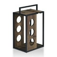 thumbnail image 2 of Furniture of America Harvan Industrial Wood 3-Bottle Wine Rack in Reclaimed Oak, 2 of 9