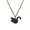 Black, variant on Women Hollow Origami Cranes Swan Pendant Long Chain Necklace