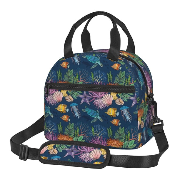Disketp Undersea Animals Lonchera Térmica para Mujer y Hombre, Bolsa de Almuerzo Reutilizable e Impermeable para Trabajo, Viajes y Picnic