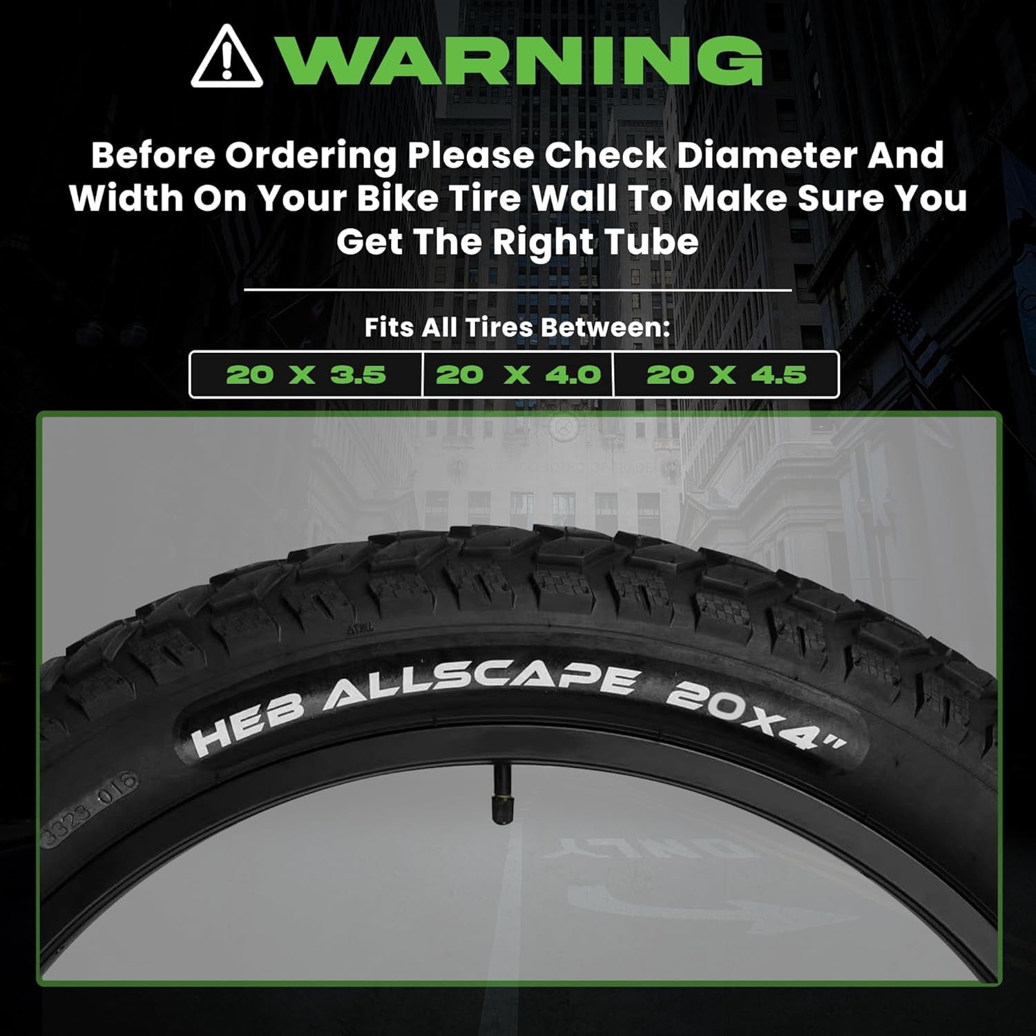 Happy Ebikes Heavy Duty Bike Tube for Ebike Tires, Puncture Resistant Inner Tubes for Bikes, 20” x 4” Bike Tire Tube for MTB, Fat Tire Tube, 20” x 4” Bike Tubes, 2-Pack