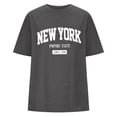 thumbnail image 4 of DHFJKG Women's Summer Top Short Sleeve Tshirt Vintage New York Letter Print Casual Baggy Streetwear Crewneck Trendy Tops, 4 of 4