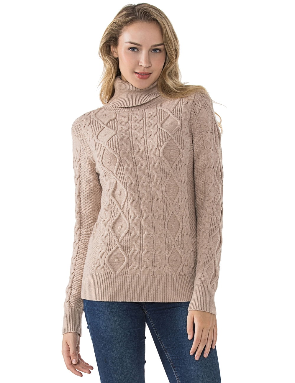Sleeve Cable Knit Sweater Pullover Tops 