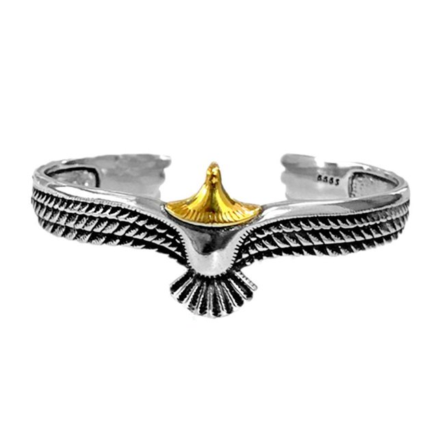 Eagle Cuff Bracelet Vintage Rock Punk Bangle Cuff Wristband Bracelet Brazalete Abierto Para Hombres Y Mujeres seitruly AP007442-01