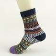 thumbnail image 6 of Aoochasliy Christmas Fuzzy Socks Clothes 5 Pack Womens Socks Vintage Winter Soft Warm Cold Knit Wool Socks, 6 of 9