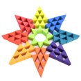 thumbnail image 2 of Juguete de rompecabezas, juguete de bloques de construcción triangulares geométricos de 12 colores, juguete de bloques de construcción para niños, parte superior de la línea, 2 of 8