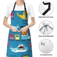 thumbnail image 4 of Kdxio Transportations With Cute Animals Apron with Pockets Adjustable Kitchen Aprons for Men Women Waterproof Aprons for Cooking,Drawing,Crafting, Baking Household Cleaning, 4 of 8