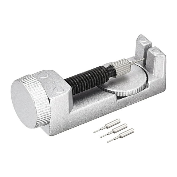Uxcell Strap Link Pin Removal Tool with 3 Pins, 35mm Adjustable Width for Re-size Watch Band, Silver Tone