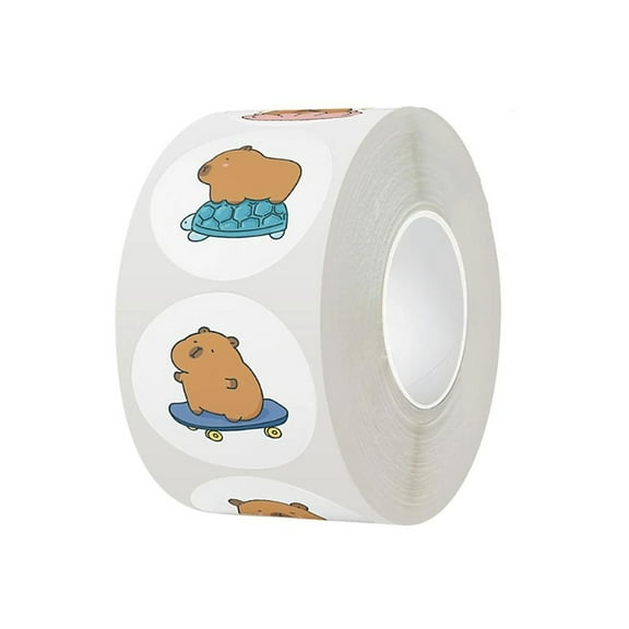 500Pcs Cartoon Capybara Sticker 25mm Water Resistant Decorative Sticker for Water Bottle Scrapbooking Journal Phone Case