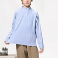 thumbnail image 2 of JSKUMAR Boys Girls Quarter Zip Sweatshirts Soft Breathable Loose Pullover Tops Long Sleeve Mock Neck Athletic Shirts (Light Blue,5-6 Years), 2 of 6