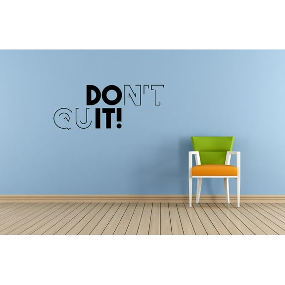 Do It Don't Quit Fitness Workout Success Motivation Quotes Wall Decal Stickers Fitness Healthy Lifestyle for Girls / Boys Gym Home Sports Room Decor Vinyl Wall Art Sticker Decoration Size (27x30 inch)