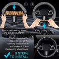 thumbnail image 5 of SHAR Crystal Car Steering Wheel Cover 38cm Universal Steering Wheel Cover Velvet Steering Wheel Cover Handcrafted Car Steering Wheel Covers Non-Slip Soft Microfiber Steering Wheel Cover, 5 of 5