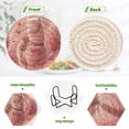 thumbnail image 4 of Haosy Set of 6 Drink Woven Coaster with Holder Heat Resistant Non-Slip Bar Coasters 4 Inches Valentine's Day Cute Alpaca, 4 of 7
