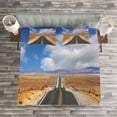thumbnail image 3 of Ambesonne United States Quilted Bedspread Set 3 Pcs, California Road, Queen Size, Multicolor, 3 of 3