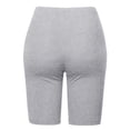 thumbnail image 3 of A2Y Women's Basic Solid Premium Cotton Mid Thigh High Rise Biker Bermuda Shorts Heather Grey 2XL, 3 of 5