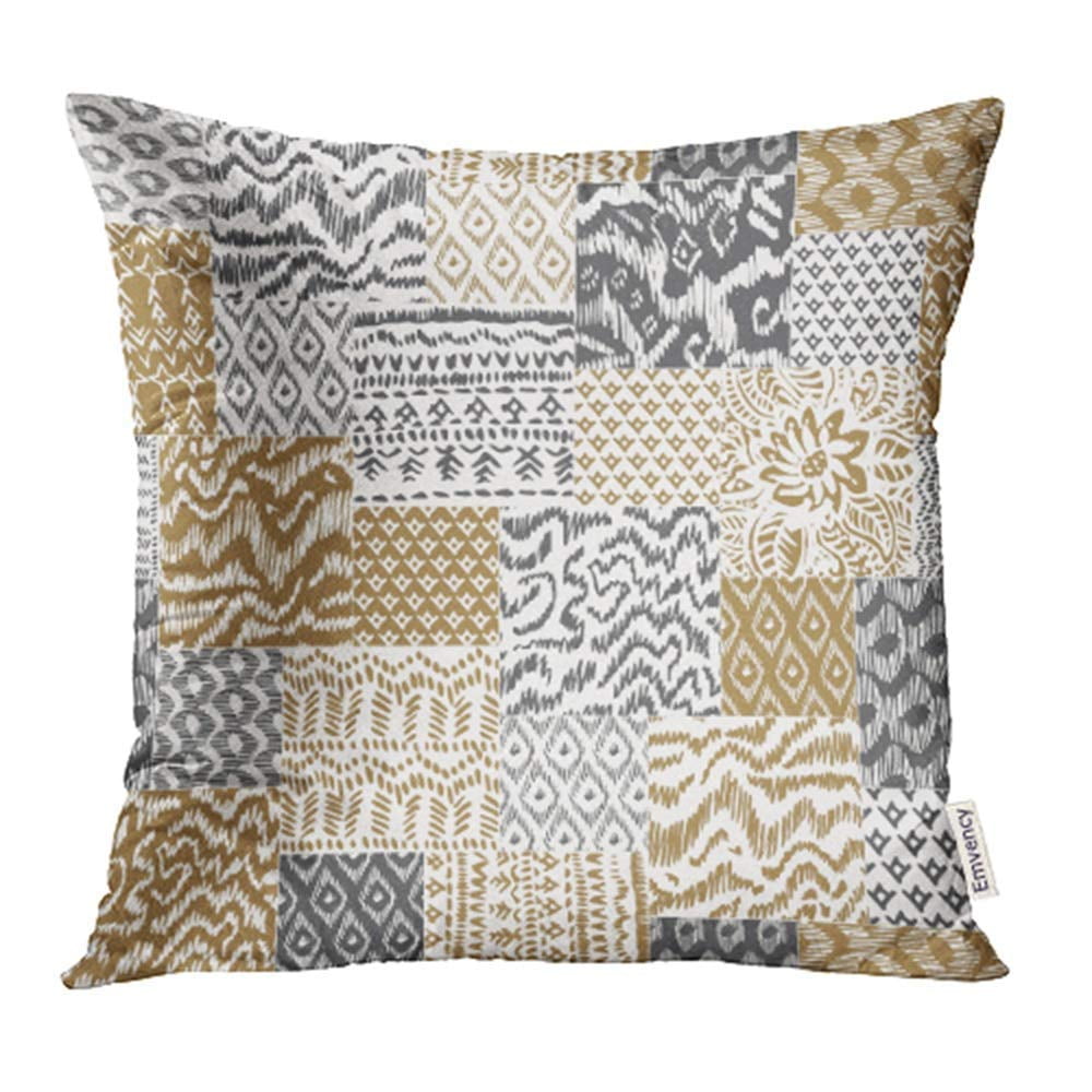 The Pillow Collection Abioye Geometric Yellow White Down Filled Throw Pillow