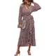 thumbnail image 1 of PRETTYGARDEN Maxi vestido de manga larga con cuello en V y estampado floral para mujer con cinturón Zhivalor WMPH-1446-19, 1 of 7
