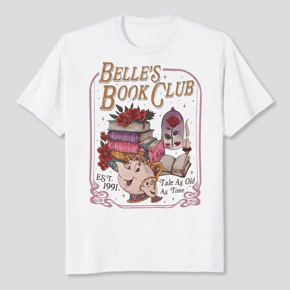 Tale As Old As Time Belle’s Book Cafe Shirt, Men's and Women's Graphic Tee 100% Cotton by TBun, Full Sizes S-5XL