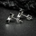 thumbnail image 4 of Mens Women's Channel Set Iced 5A Cz Hip Hop White Gold Plated Rhodium 925 Sterling Silver Screw Back Post Crucifix Ice Out Gothic Cross Earrings, 4 of 6
