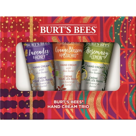 Burt's Bees Hand Cream Trio Holiday Gift Set, Shea Butter Hand Creams - Lavender & Honey, Orange Blossom & Pistachio And Rosemary & Lemon