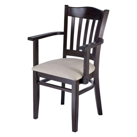 Beechwood Mountain Hybrid Dining Arm Chair in Walnut and Cream