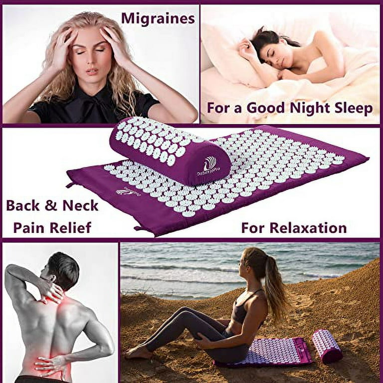 EaseDown Back and Neck Pain Relief Acupressure Mat and Pillow Set - Vysta  Health
