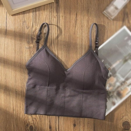 

Elaydool Sports Bra without Steel Ring Bra Camisole Beautiful Back Large U-shaped Wrapped Seamless Sports Bra Purple