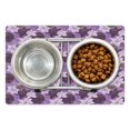 thumbnail image 1 of English Art Pet Mat for Food and Water, Floral Flowers Petals Buds Flourishing Botanical Garden Violet Linear Nature, Non-Slip Rubber Mat for Dogs and Cats, 18" X 12", by Ambesonne, 1 of 2