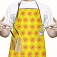 thumbnail image 2 of Yellow Sunflower Flower Pattern Apron-Garden Aprons for Women with Pockets-Cotton Linen Waterproof Kitchen Cooking Gardening Aprons Adjustable for Kitchen,Cooking,BBQ and Salon 33x27 Inch, 2 of 7