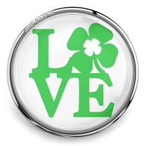 Green Shamrock Clover Love Snap Jewelry Ginger Charm Button, For Interchangeable DIY Customizable Accessories
