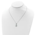thumbnail image 5 of Auriga Fine Jewelry 925 Sterling Silver Rh-plated Checkerboard-cut and Brilliant-cut CZ Halo Teardrop Necklace for Women 18", 5 of 6