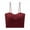 Red, variant on Women's V Neck Spaghetti Strap Cami Padded Crop Tank Top with Built in Bra Casual Cotton Yoga Sports Bralette