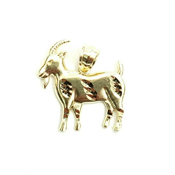 New 10k yellow Gold Goat Pendant charm diamond cut animal fine gift jewelry 1.5g