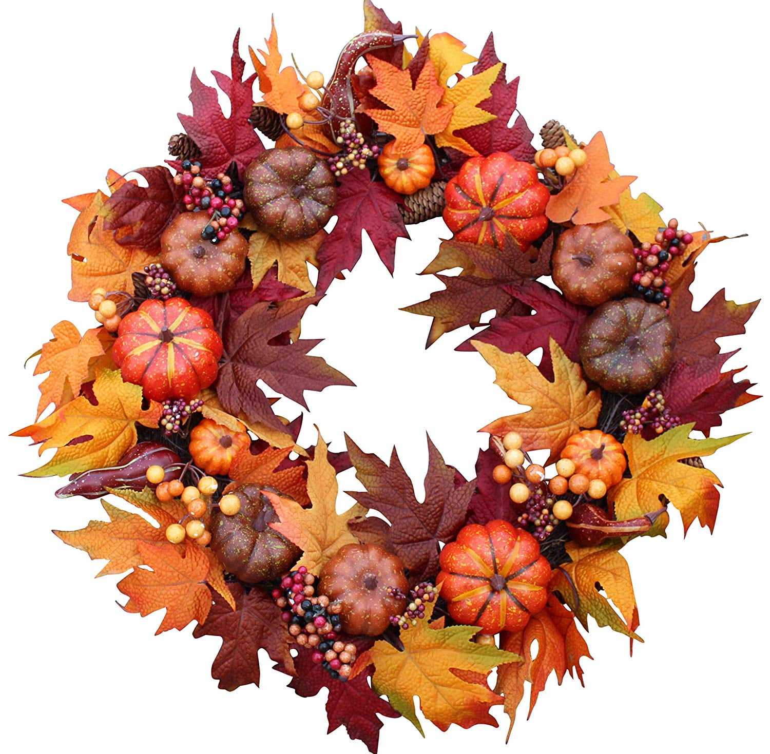Tiny Land 22 Fall Wreath for Front Door Handcrafted Boxwood Base Fall Decorations for Home Fall Decor with Storage Box Ideal Fall Porch Decor for Autumn & Halloween & Thanksgiving Day