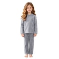 thumbnail image 5 of KPOPLK Kids Toddler Boy Two Piece Pajamas Sleepwear Pjs Set Long Sleeve Solid Crewneck Cotton Top Warm Pants Fall Boy Jammies,Size 7-8 Years, 5 of 8