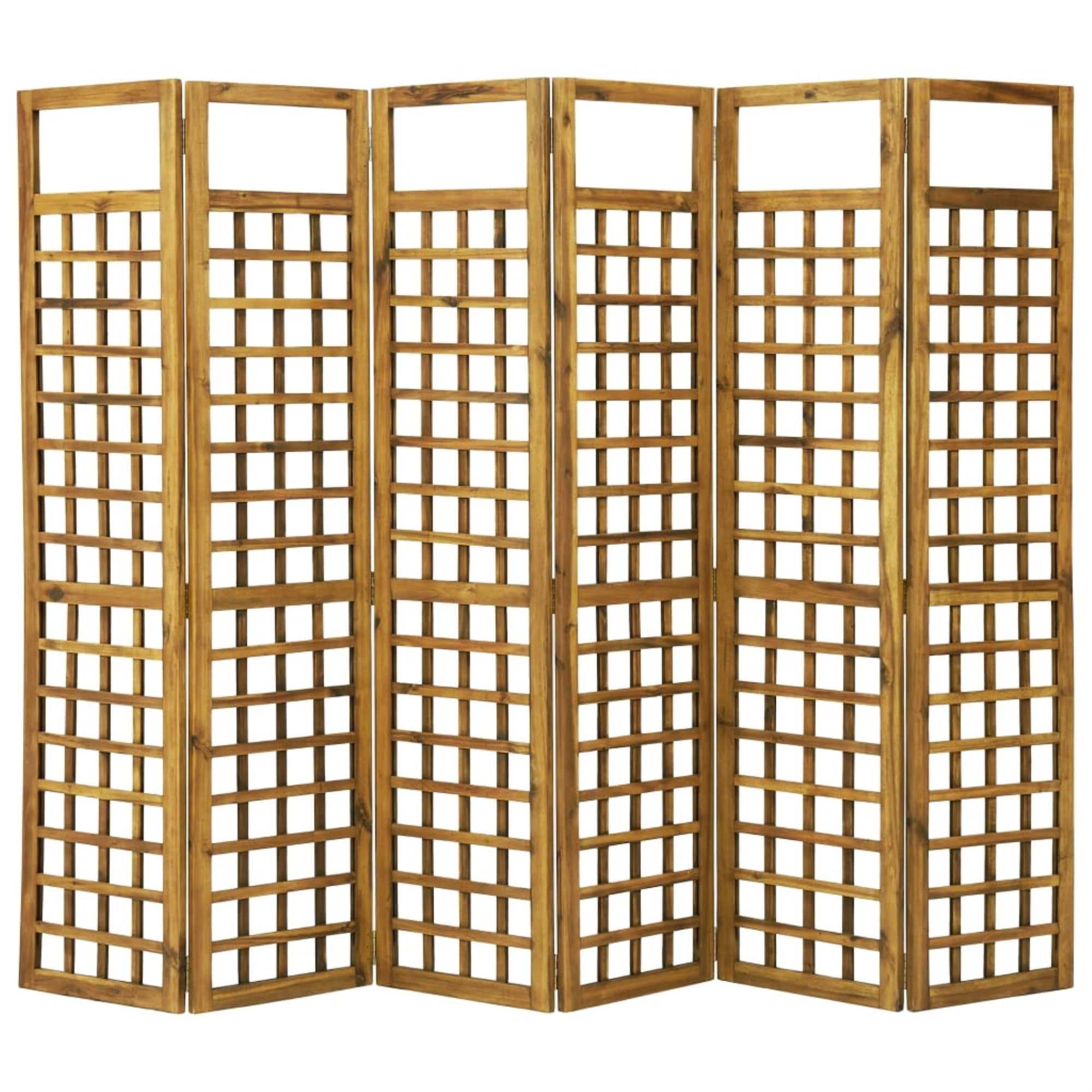 Tidyard 4Panel Foldable Room Divider Patio Divider for Climbing Plants with Wooden Trellis